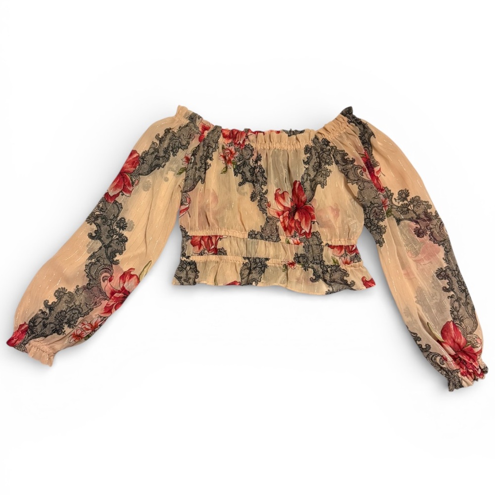 Forever 21 Floral Off-Shoulder Blouse Size Small NWT